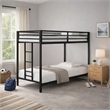Ady Low Profile Twin Over Twin Bunk Bed with Ladder- Black Metal Frame