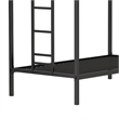 Ady Twin Over Twin Bunk Bed with Ladder and Guardrails- Black Metal Frame