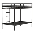 Ady Twin Over Twin Bunk Bed with Ladder and Guardrails- Black Metal Frame