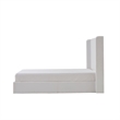 Cery King Size Bed with High Wingback Headboard- White Velvet Upholstery