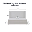 Cery King Size Bed with High Wingback Headboard- White Velvet Upholstery
