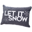 Jiny Dark Lumbar Pillow- Let It Snow White Velvet Embroidery 14x20