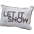 Jiny Lumbar Pillow with Insert- Let It Snow Gray Velvet Embroidery 14x20