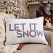 Jiny Lumbar Pillow with Insert- Let It Snow Gray Velvet Embroidery 14x20