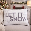 Jiny Lumbar Pillow with Insert- Let It Snow Gray Velvet Embroidery 14x20