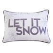 Jiny Lumbar Pillow with Insert- Let It Snow Gray Velvet Embroidery 14x20