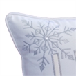 Jiny Lumbar Pillow with Insert- Let It Snow Ivory Velvet Embroidery 14x20