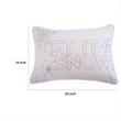 Jiny Lumbar Pillow with Insert- Let It Snow Ivory Velvet Embroidery 14x20
