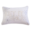 Jiny Lumbar Pillow with Insert- Let It Snow Ivory Velvet Embroidery 14x20