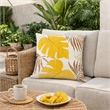Lefy Accent Pillow Cover- Yellow Cover and White Leaf Vibes- 20 Inch Square