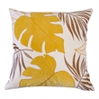 Lefy Accent Pillow Cover- Yellow Cover and White Leaf Vibes- 20 Inch Square