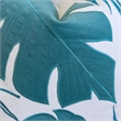 Lefy Accent Pillow- Blue Autumn Leaf Design on White Velvet- 20 Inch Square