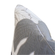 Lefy Accent Pillow- Gray Autumn Leaf Design on White Velvet- 20 Inch Square
