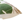 Lefy Accent Pillow- Green Autumn Leaf Design White Velvet- 20 Inch Square