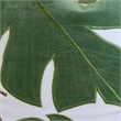 Lefy Accent Pillow- Green Autumn Leaf Design White Velvet- 20 Inch Square
