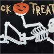 Teya Lumbar Pillow- Skeleton Embroidery- Trick or Treat Black Velvet 14x20