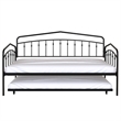 Fea Twin Size Daybed with Pull Out Twin Trundle- Black Metal Frame