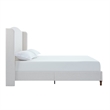 Heny King Size Bed with Wingback Tall Headboard- Ivory Fabric Upholstery