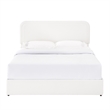 Lez Queen Size Platform Bed with 4 Storage Drawers- Ivory Boucle Upholstery