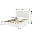 Lez Queen Size Platform Bed with 4 Storage Drawers- Ivory Boucle Upholstery