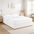 Lez Queen Size Platform Bed with 4 Storage Drawers- Ivory Boucle Upholstery