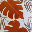 Lefy Accent Pillow- Orange Autumn Leaf Design on White Velvet- 20 Inch Square