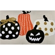 Lumbar Throw Pillow Cover- Hallow Pumpkin Embroidered- Black Linen 14x20