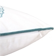 Meo Throw Pillow- Embroidered Seahorse- White Blue Velvet- 20 Inch Square