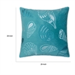 Meo Throw Pillow- Embroidered Seashell Pattern Blue Velvet- 20 Inch Square