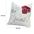 Throw Pillow Cover- Let It Snow Christmas Red Knit Hat- 20 Inch Square