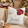 Throw Pillow Cover- Let It Snow Christmas Red Knit Hat- 20 Inch Square