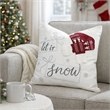 Throw Pillow Cover- Let It Snow Christmas Red Knit Hat- 20 Inch Square