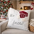 Throw Pillow Cover- Let It Snow Christmas Red Knit Hat- 20 Inch Square