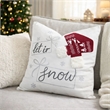 Throw Pillow Cover- Let It Snow Christmas Red Knit Hat- 20 Inch Square
