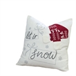 Throw Pillow Cover- Let It Snow Christmas Red Knit Hat- 20 Inch Square