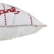 Throw Pillow Cover- Red Embroidered Reindeer and Snowflakes- 20 Inch Square