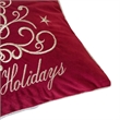 Aure Square Throw Pillow- Happy Holidays Embroidery- Red Velvet 20 Inch