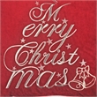 Aure Square Throw Pillow- Merry Christmas Embroidery- Red Velvet 20 Inch