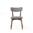 Bety Dining Side Chair Set of 2- Midcentury Design- Dark Gray Fabric