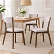 Bety Dining Side Chair Set of 2- Midcentury Design- Dark Gray Fabric