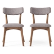 Bety Dining Side Chair Set of 2- Midcentury Design- Dark Gray Fabric