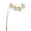 84 Inch Accent Arch Floor Lamp- Hanging 4 Square Crystal Shades- Gold