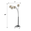 84 Inch Accent Arch Floor Lamp- Hanging 4 Square Crystal Shades- Gold