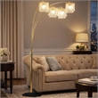84 Inch Accent Arch Floor Lamp- Hanging 4 Square Crystal Shades- Gold