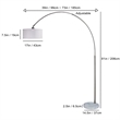 Arch Floor Lamp with Adjustable Arm- White Shade- Marble Base- 81 Inch