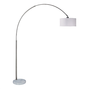Arch Floor Lamp with Adjustable Arm- White Shade- Marble Base- 81 Inch