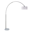 Arch Floor Lamp with Adjustable Arm- White Shade- Marble Base- 81 Inch