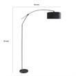 Arch Floor Lamp- Adjustable Arm and Black Genuine Marble Base- 81 Inch