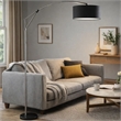 Arch Floor Lamp- Adjustable Arm and Black Genuine Marble Base- 81 Inch