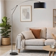 Arch Floor Lamp- Adjustable Arm and Black Genuine Marble Base- 81 Inch